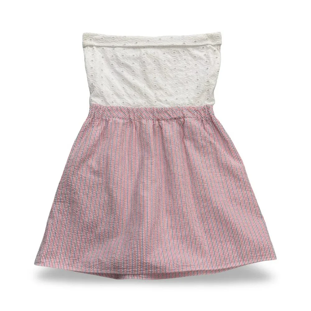 Lilly Pulitzer Esmeralda Ahoy Dress Womens S Preppy Seersucker Strapless Pockets - Picture 2 of 8